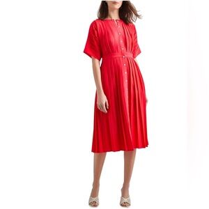 Misook Vibrant Red Button-Down Midi Dress